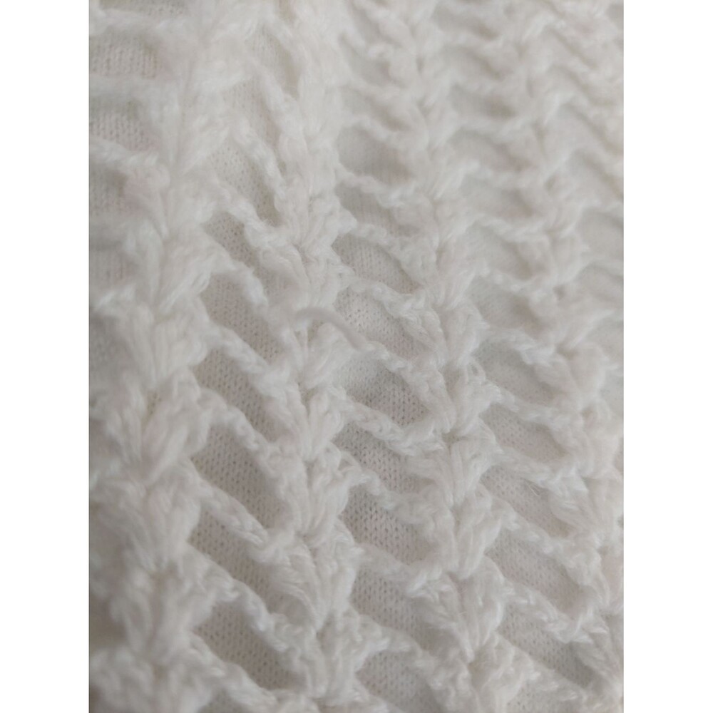 Croft & Barrow White Crochet Lace Top Set Long Sleeve Lined Size M - Picture 9 of 9